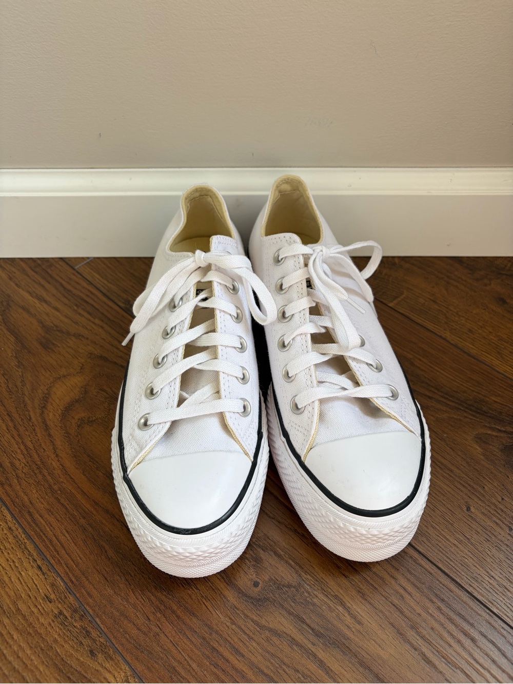 Converse White Low-Top Canvas Sneakers